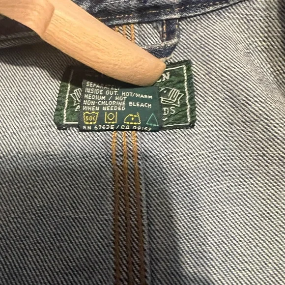 Vtg Ralph Lauren Country Denim Jacket Workwear Chore Coat Med Blue Distressed - Picture 5 of 14